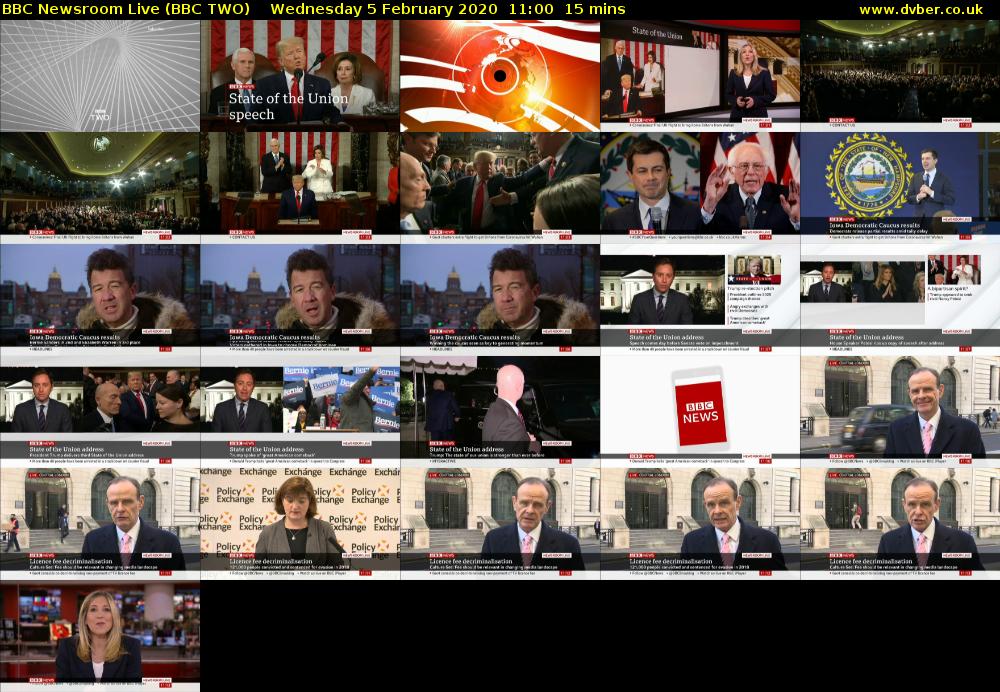 BBC Newsroom Live (BBC TWO) Wednesday 5 February 2020 11:00 - 11:15