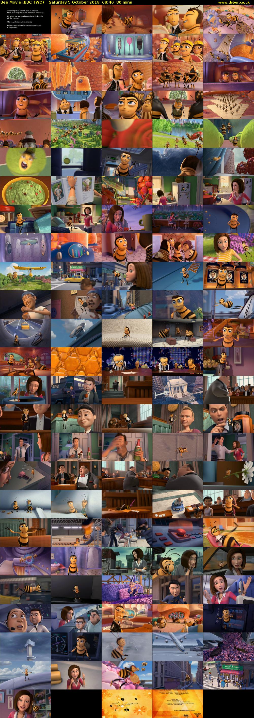 Bee Movie (BBC TWO) Saturday 5 October 2019 08:40 - 10:00