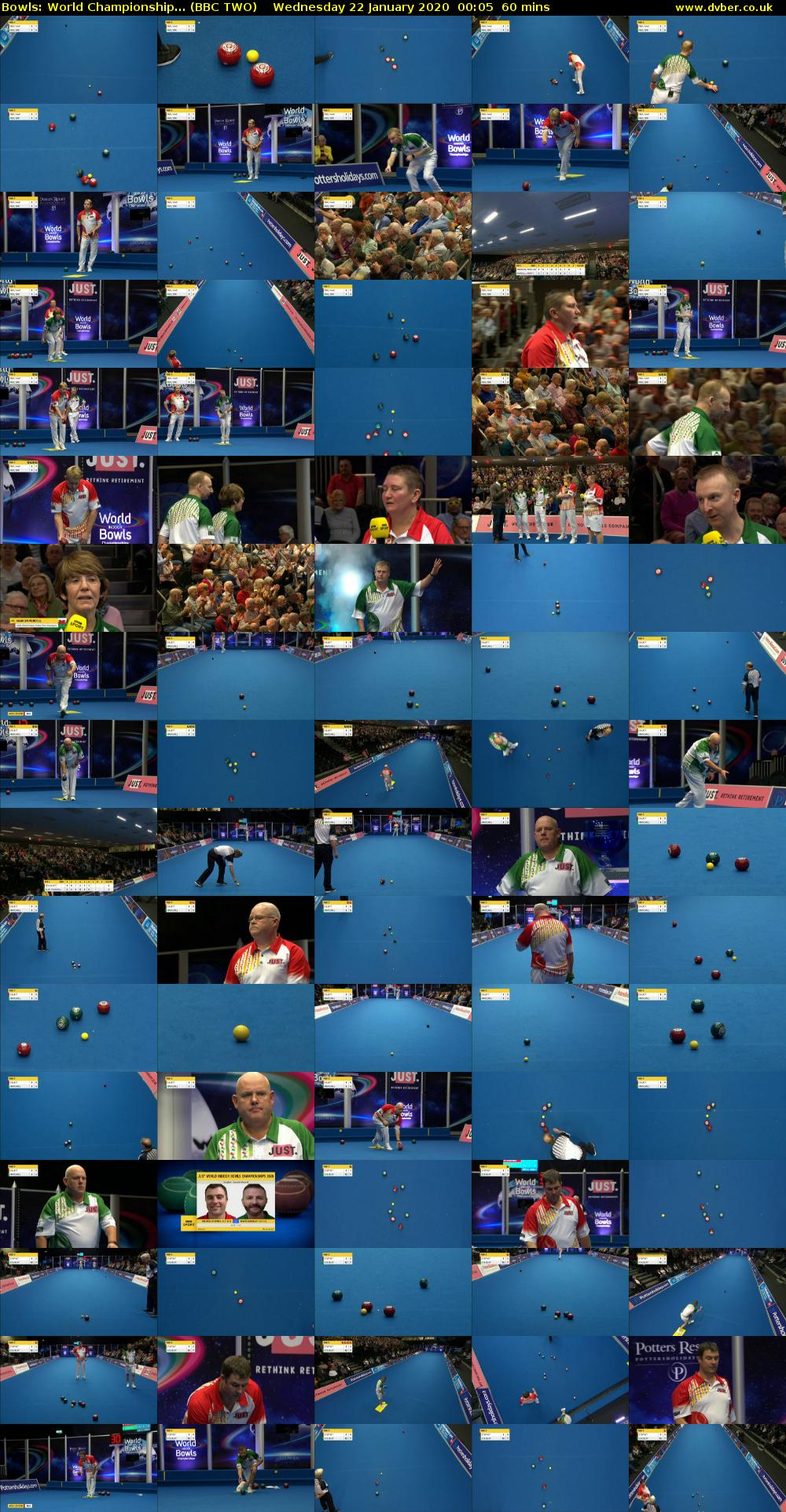 Bowls: World Championship... (BBC TWO) Wednesday 22 January 2020 00:05 - 01:05