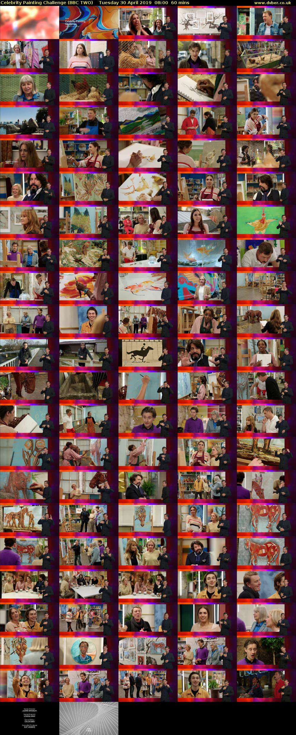 Celebrity Painting Challenge (BBC TWO) Tuesday 30 April 2019 08:00 - 09:00