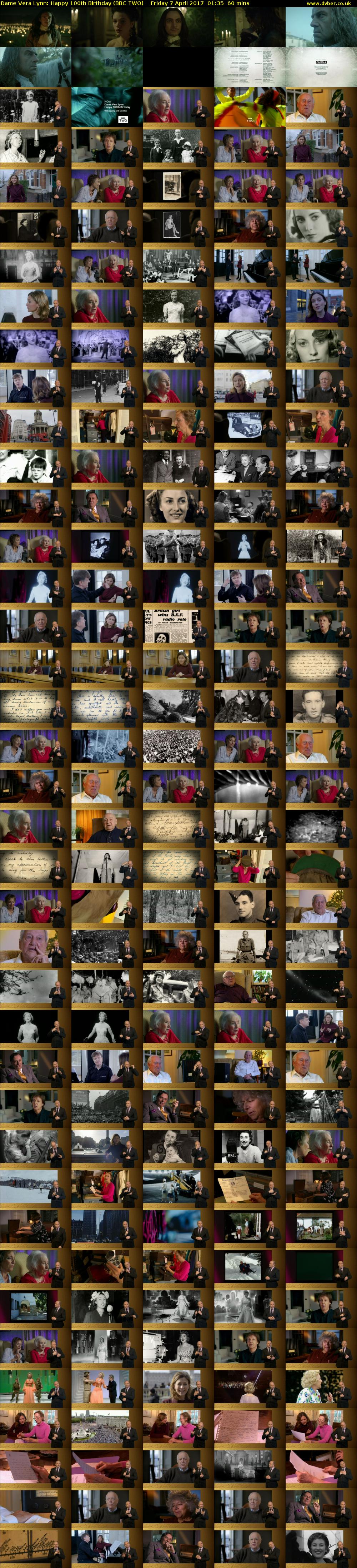 Dame Vera Lynn: Happy 100th Birthday (BBC TWO) Friday 7 April 2017 01:35 - 02:35