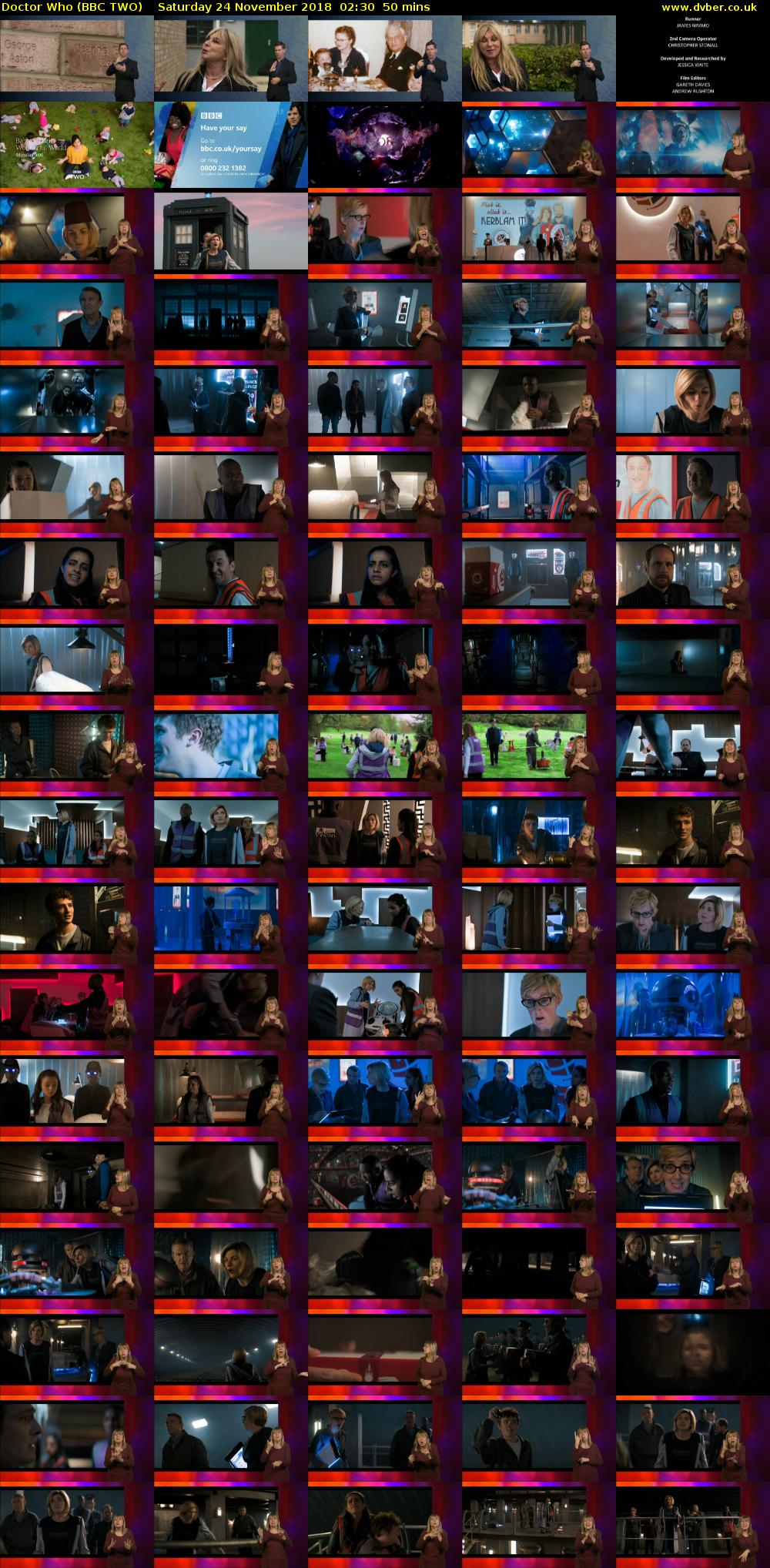 Doctor Who (BBC TWO) Saturday 24 November 2018 02:30 - 03:20