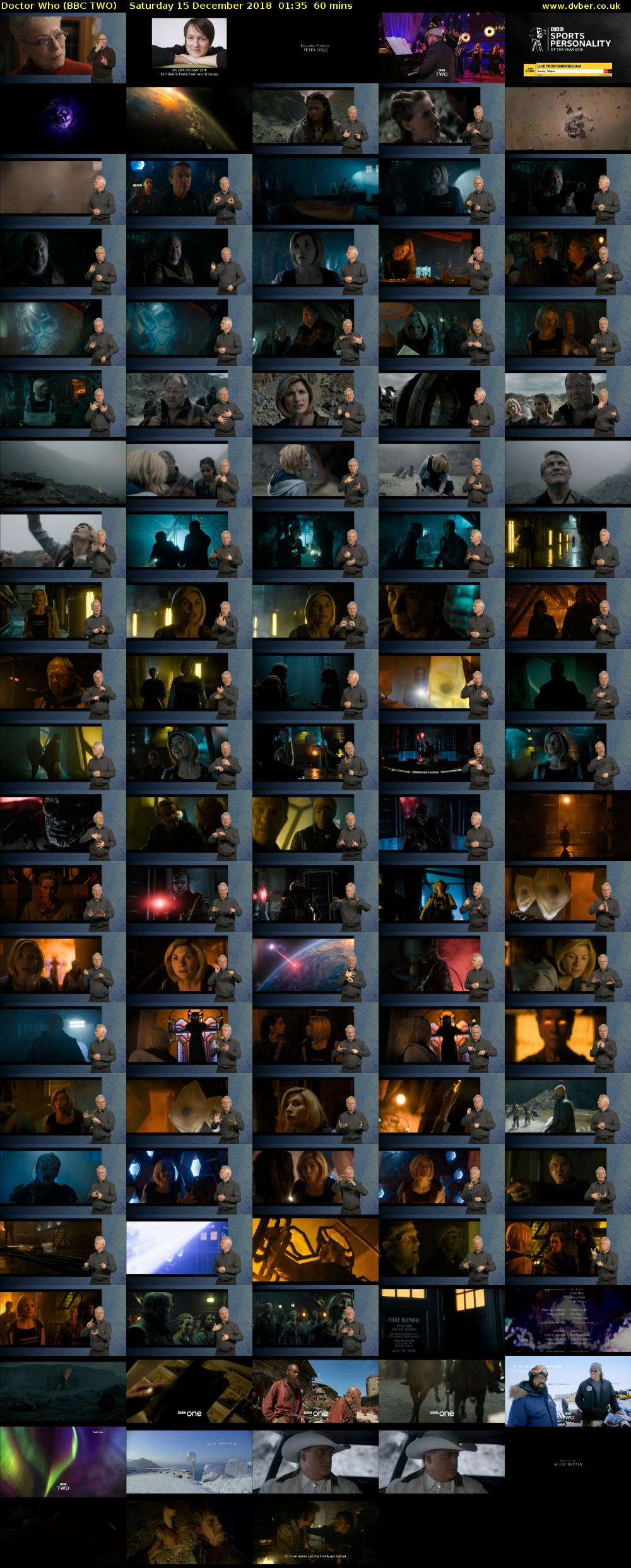 Doctor Who (BBC TWO) Saturday 15 December 2018 01:35 - 02:35