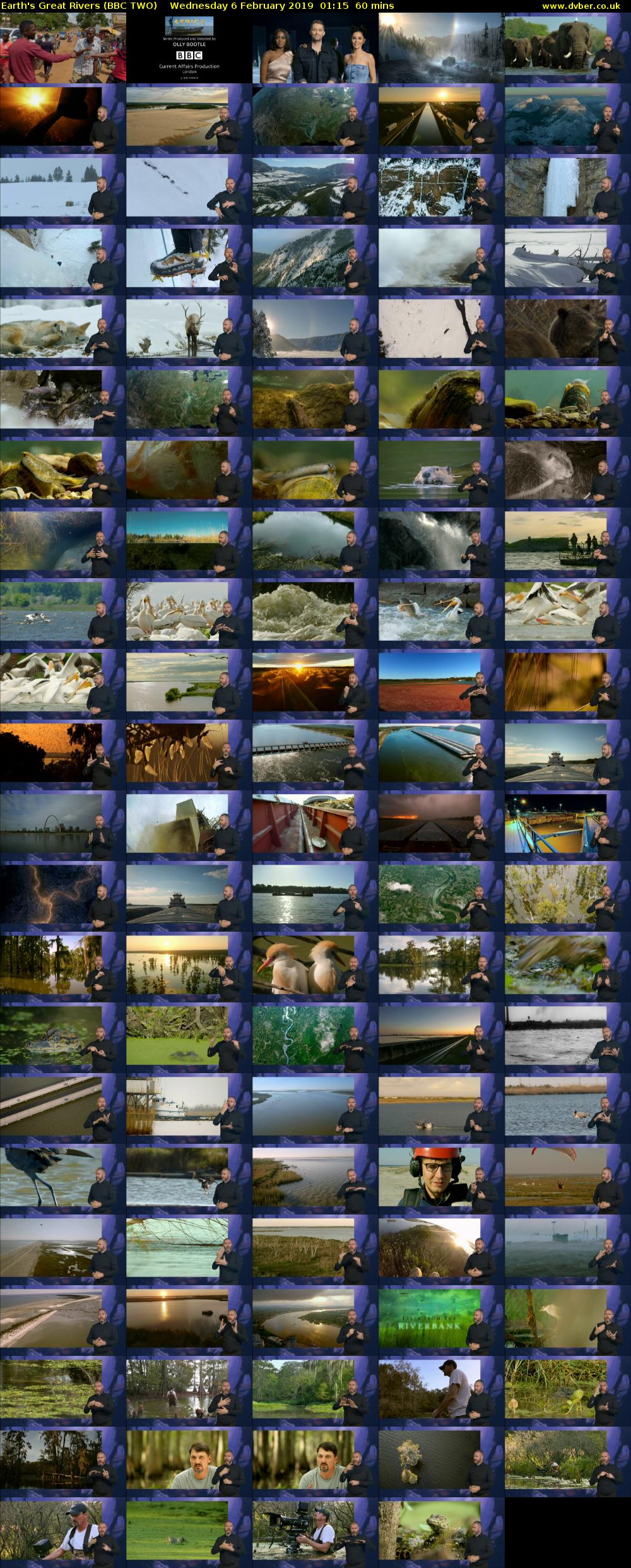 Earth's Great Rivers (BBC TWO) Wednesday 6 February 2019 01:15 - 02:15