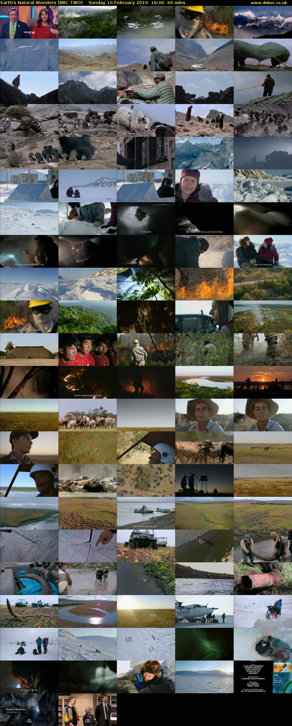 Earth's Natural Wonders (BBC TWO) Sunday 10 February 2019 16:00 - 17:00