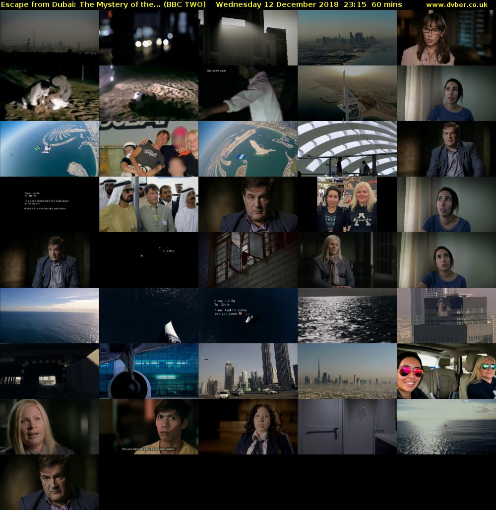 Escape from Dubai: The Mystery of the... (BBC TWO) Wednesday 12 December 2018 23:15 - 00:15
