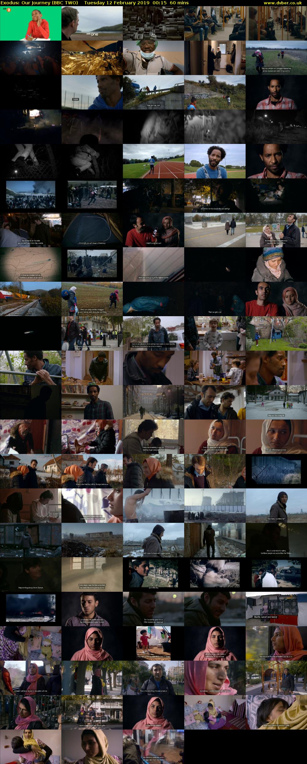 Exodus: Our Journey (BBC TWO) Tuesday 12 February 2019 00:15 - 01:15