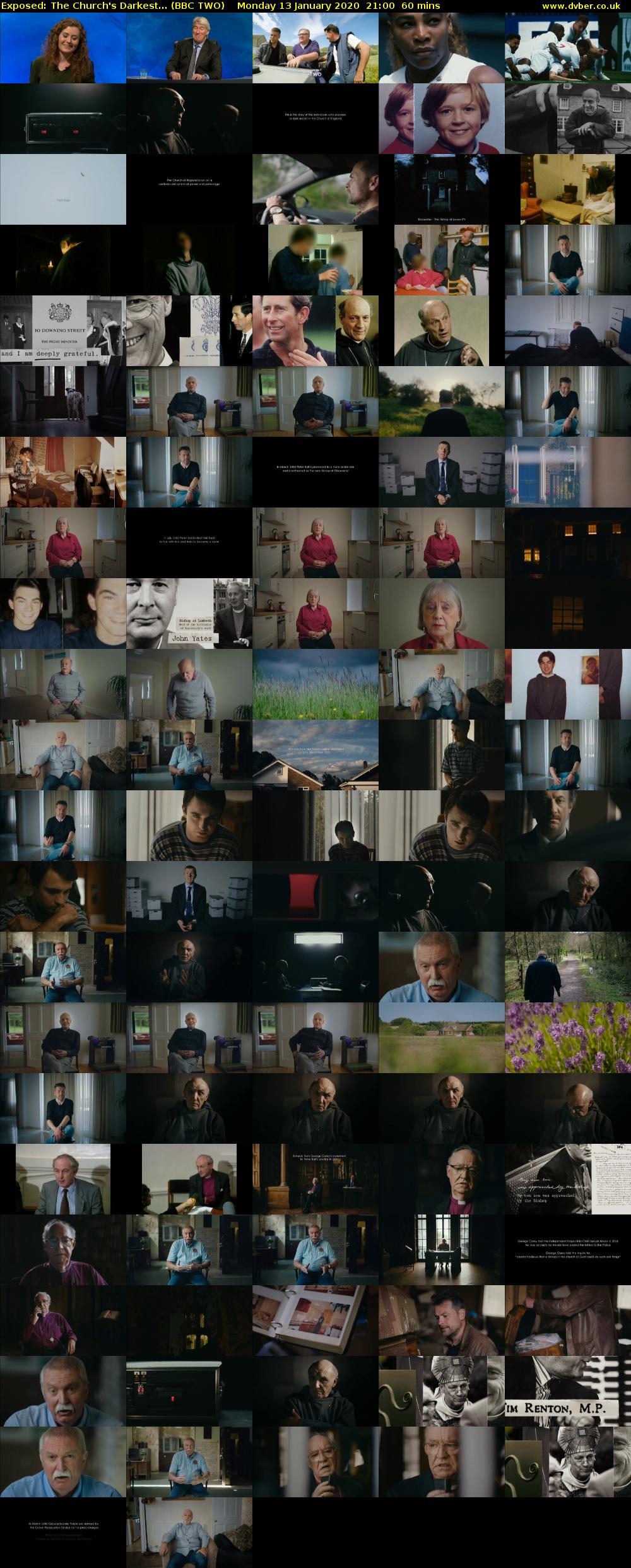 Exposed: The Church's Darkest... (BBC TWO) Monday 13 January 2020 21:00 - 22:00
