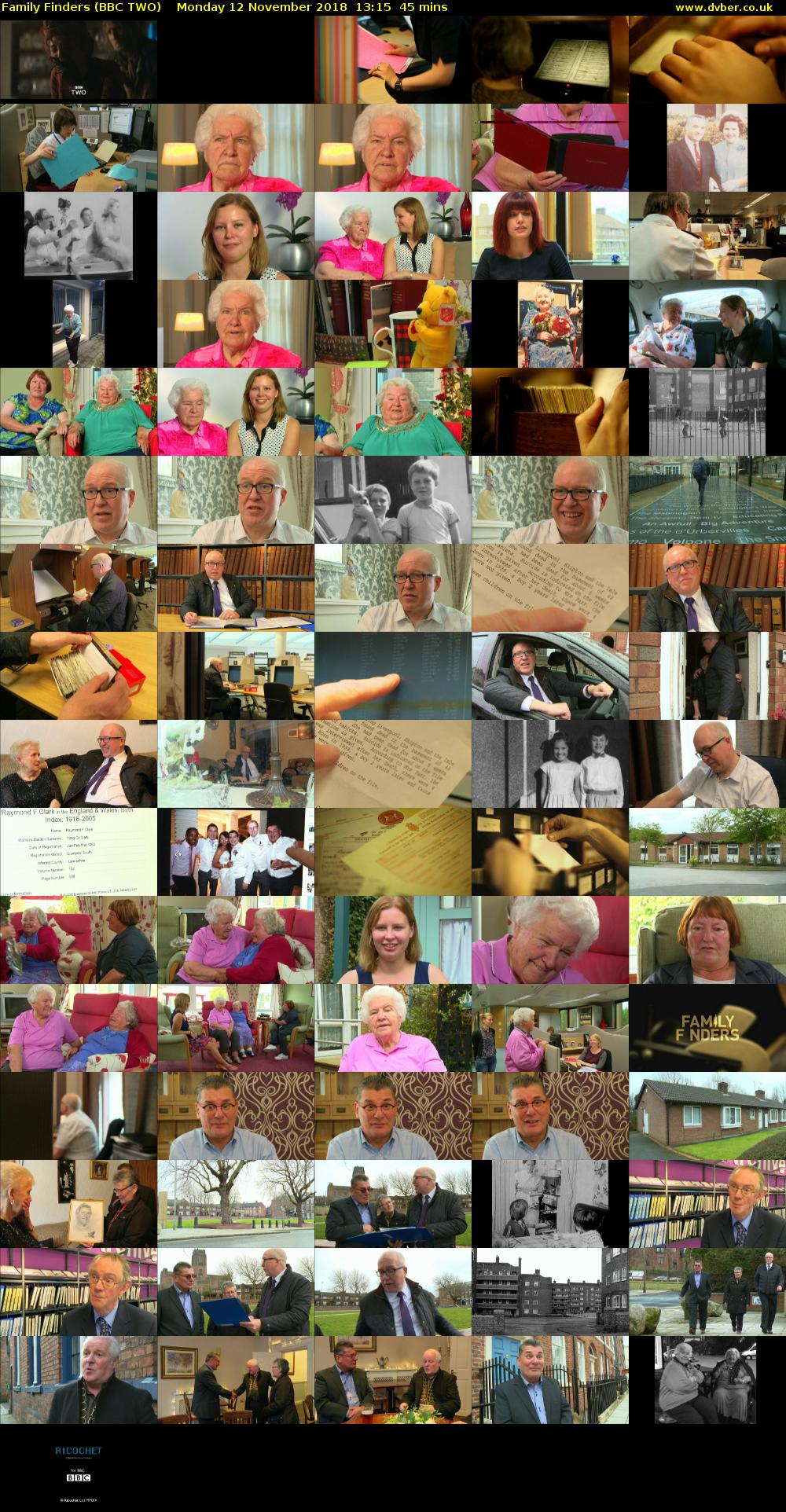 Family Finders (BBC TWO) Monday 12 November 2018 13:15 - 14:00