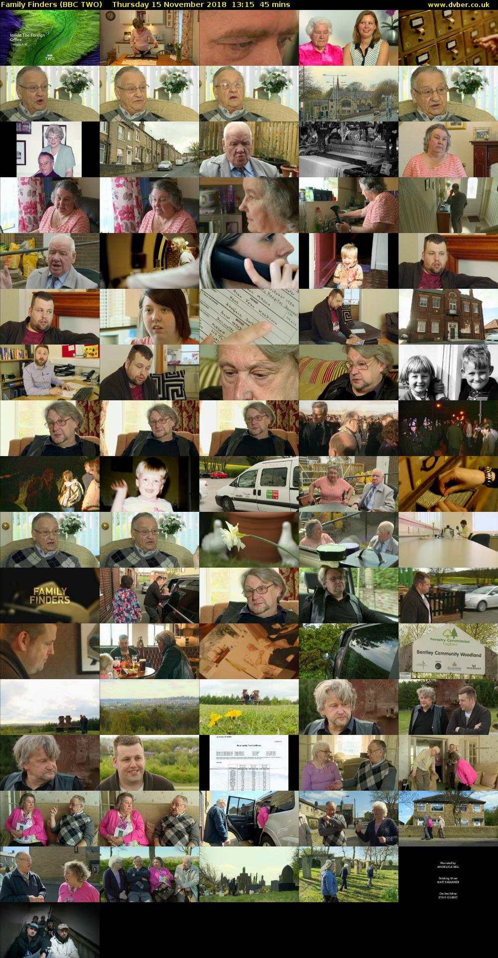 Family Finders (BBC TWO) Thursday 15 November 2018 13:15 - 14:00