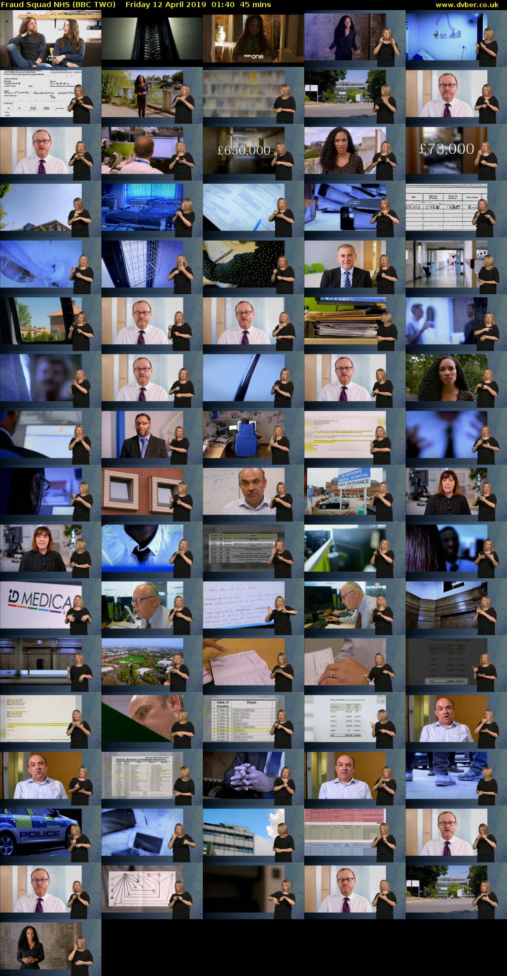 Fraud Squad NHS (BBC TWO) Friday 12 April 2019 01:40 - 02:25