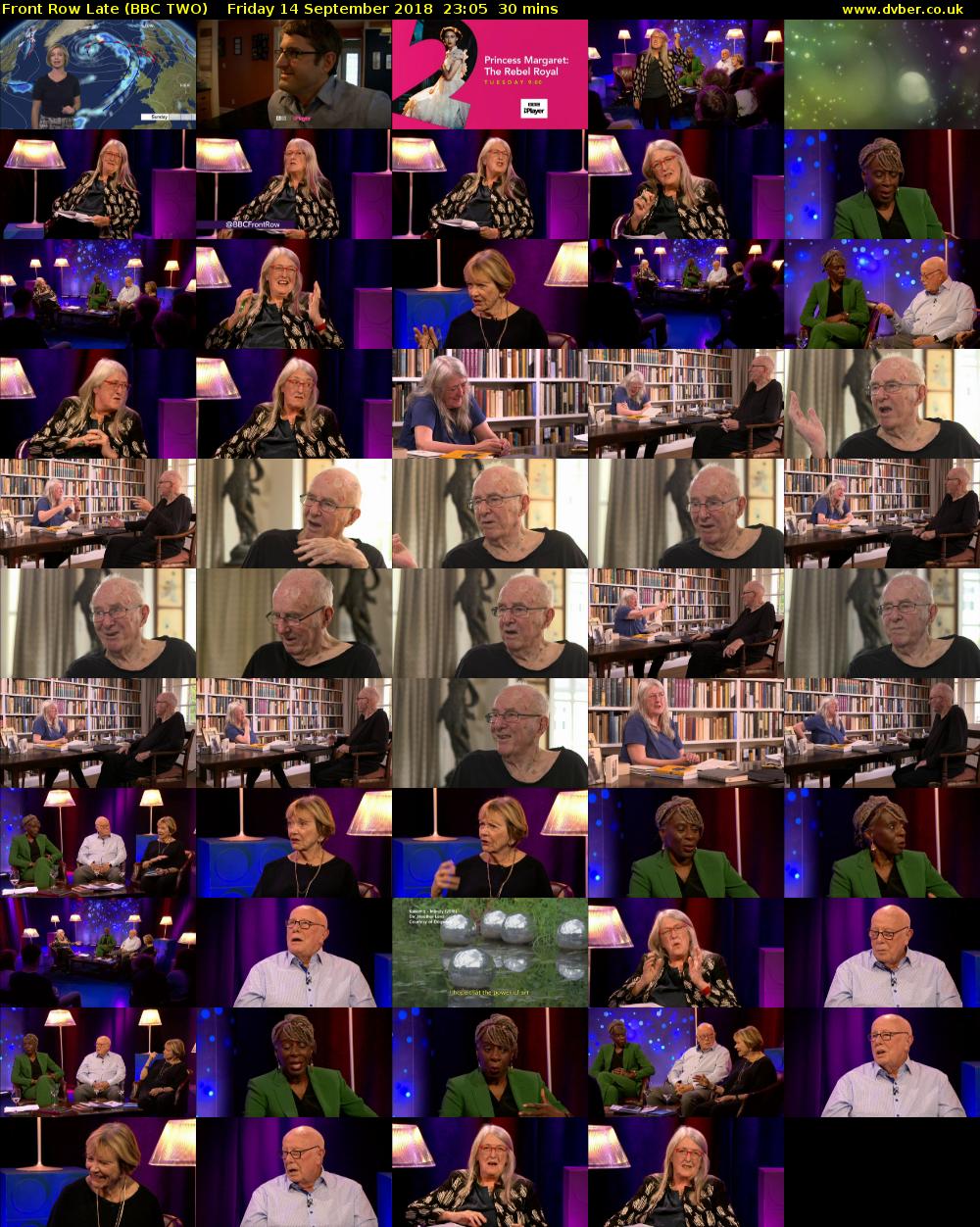 Front Row Late (BBC TWO) Friday 14 September 2018 23:05 - 23:35