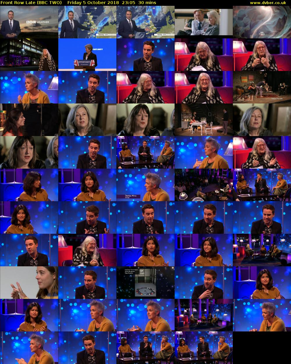 Front Row Late (BBC TWO) Friday 5 October 2018 23:05 - 23:35