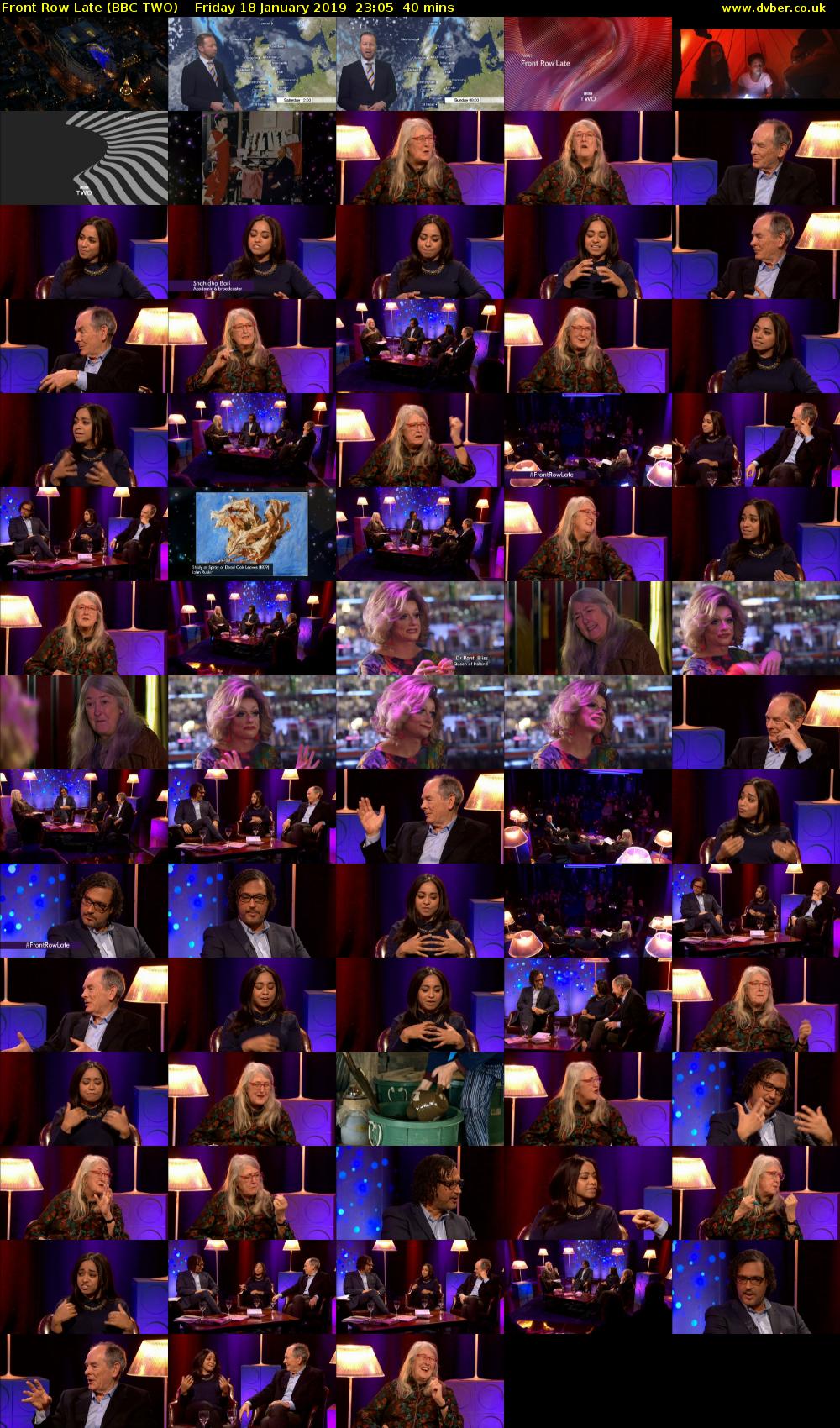 Front Row Late (BBC TWO) Friday 18 January 2019 23:05 - 23:45