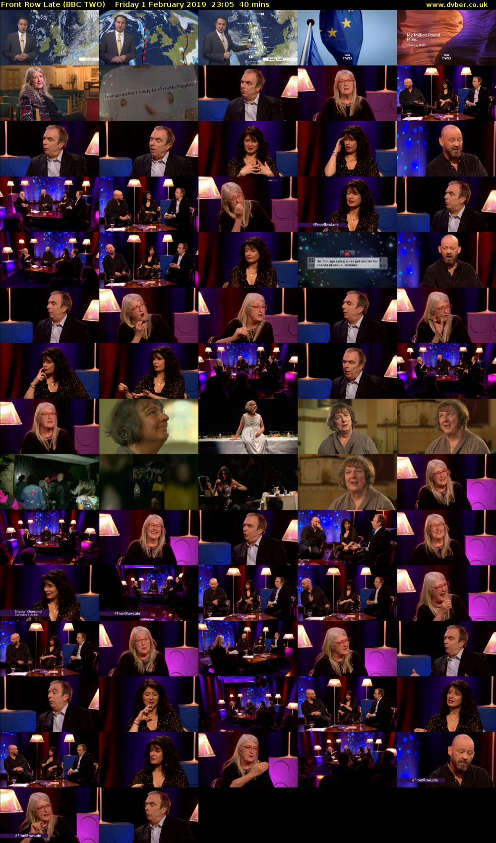 Front Row Late (BBC TWO) Friday 1 February 2019 23:05 - 23:45