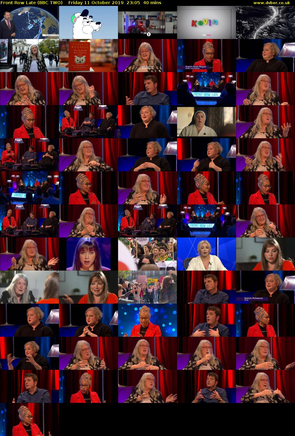 Front Row Late (BBC TWO) Friday 11 October 2019 23:05 - 23:45