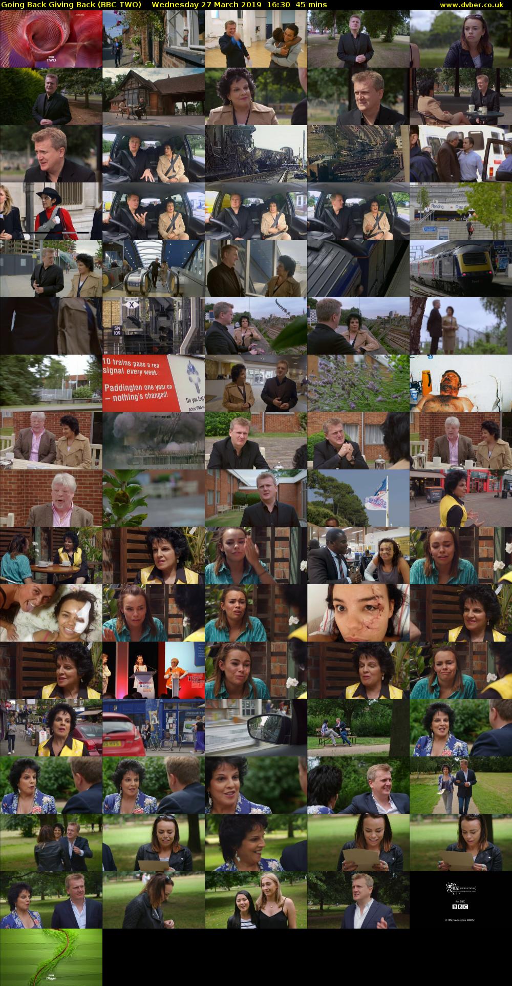 Going Back Giving Back (BBC TWO) Wednesday 27 March 2019 16:30 - 17:15