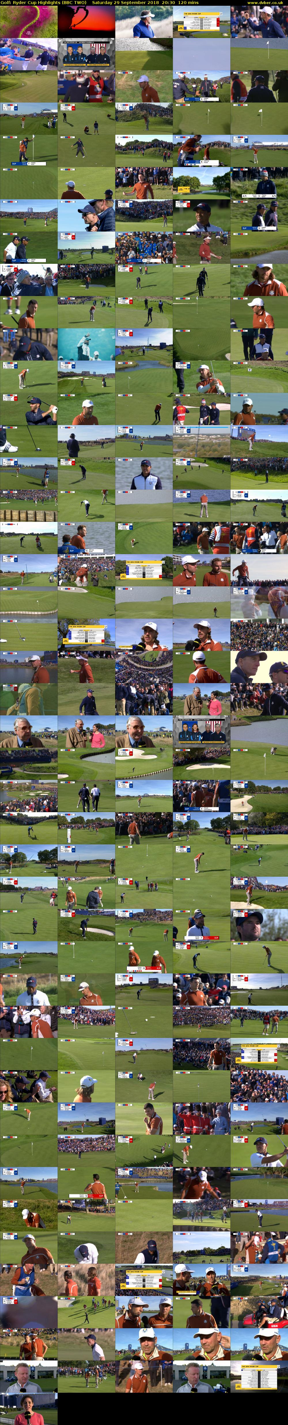 Golf: Ryder Cup Highlights (BBC TWO) Saturday 29 September 2018 20:30 - 22:30