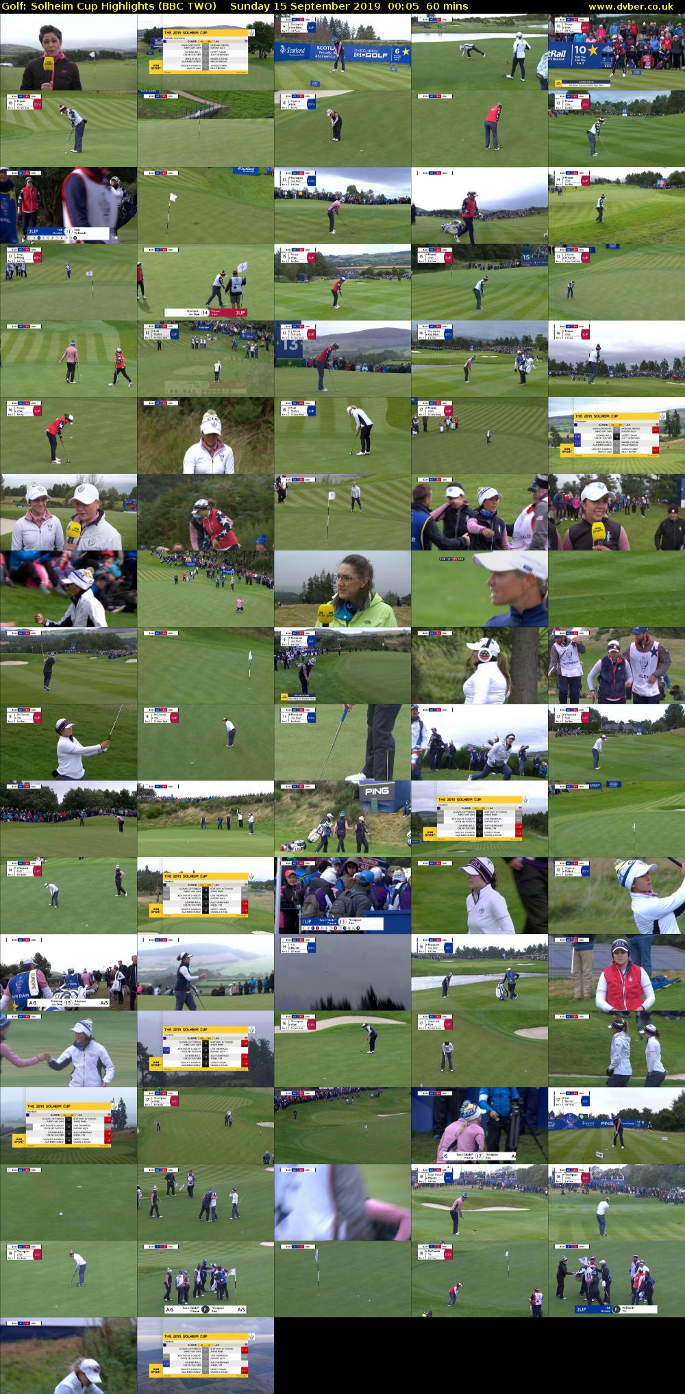 Golf: Solheim Cup Highlights (BBC TWO) Sunday 15 September 2019 00:05 - 01:05