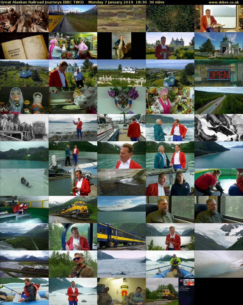 Great Alaskan Railroad Journeys (BBC TWO) Monday 7 January 2019 18:30 - 19:00
