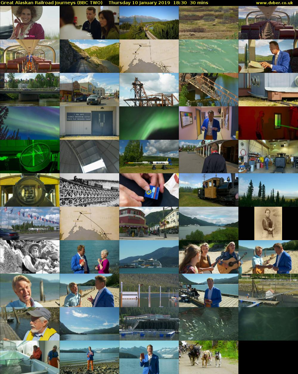 Great Alaskan Railroad Journeys (BBC TWO) Thursday 10 January 2019 18:30 - 19:00