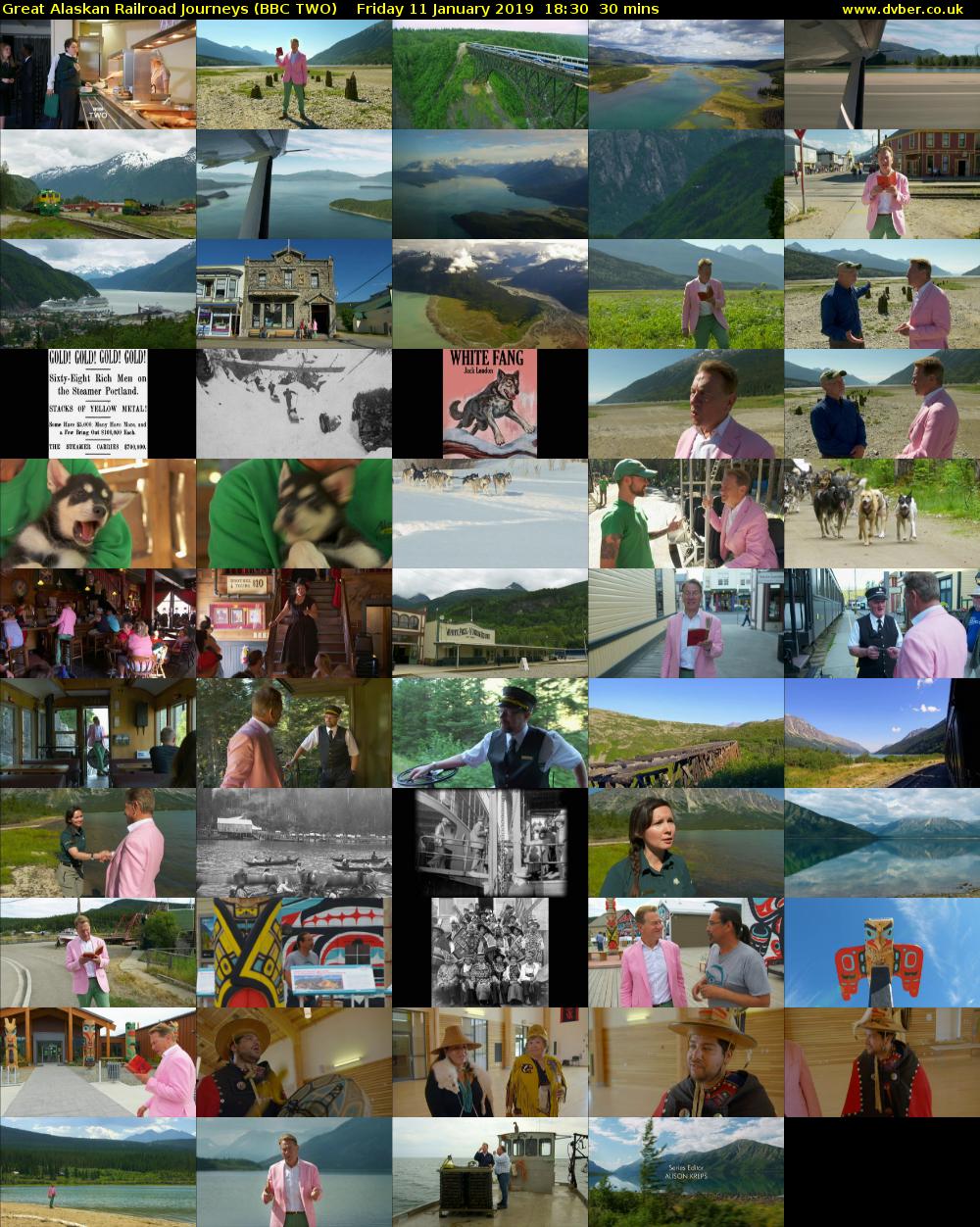 Great Alaskan Railroad Journeys (BBC TWO) Friday 11 January 2019 18:30 - 19:00