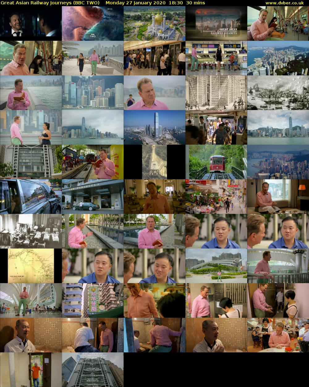 Great Asian Railway Journeys (BBC TWO) Monday 27 January 2020 18:30 - 19:00