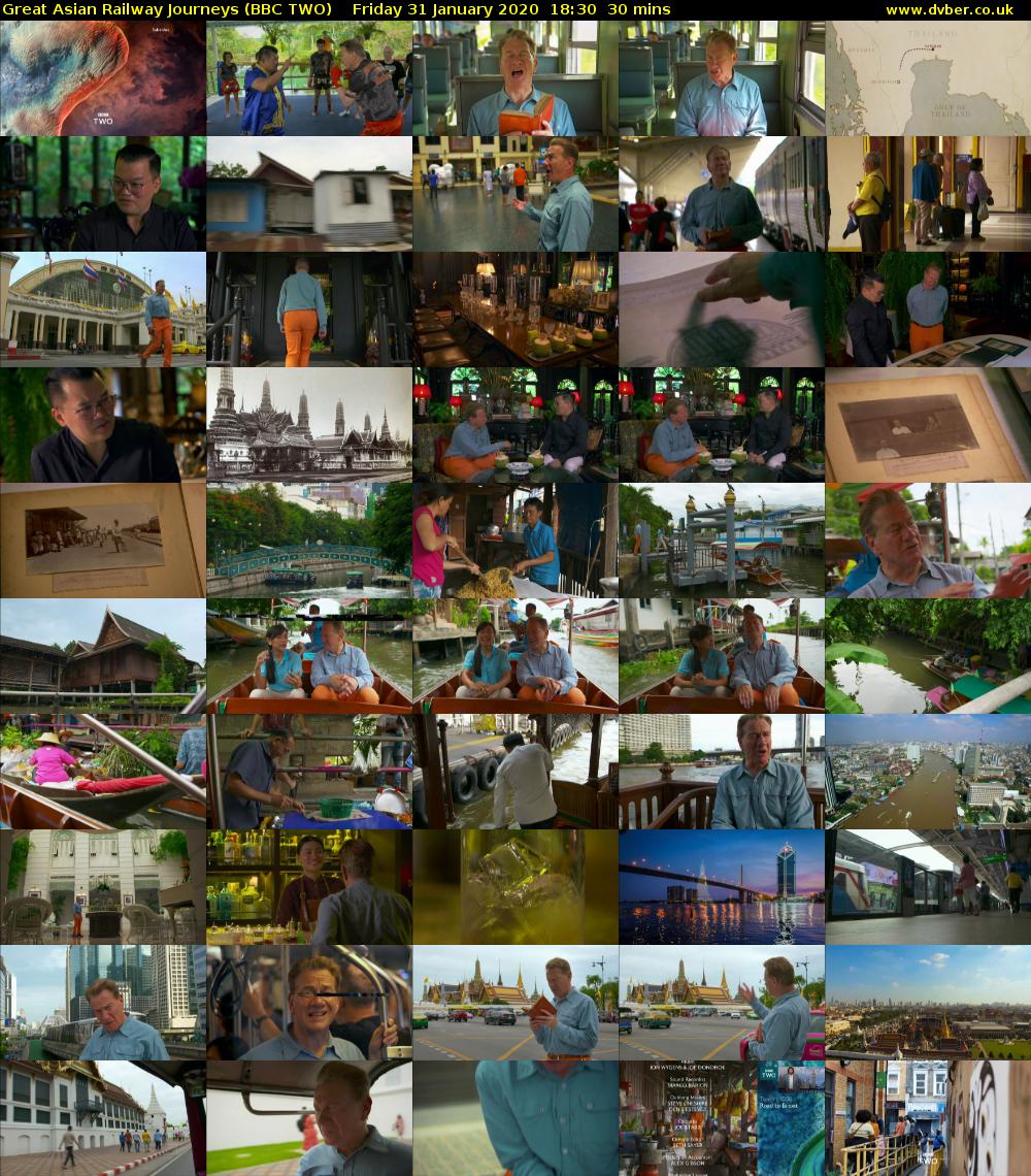 Great Asian Railway Journeys (BBC TWO) Friday 31 January 2020 18:30 - 19:00