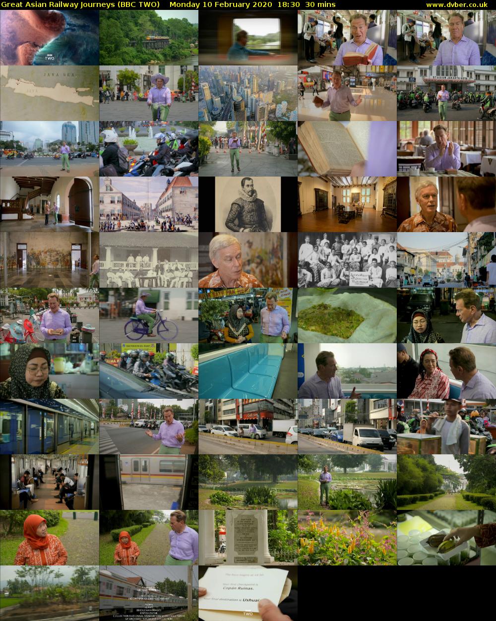 Great Asian Railway Journeys (BBC TWO) Monday 10 February 2020 18:30 - 19:00