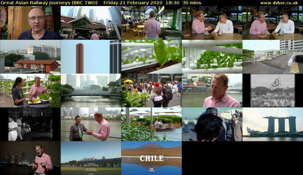 Great Asian Railway Journeys (BBC TWO) Friday 21 February 2020 18:30 - 19:00