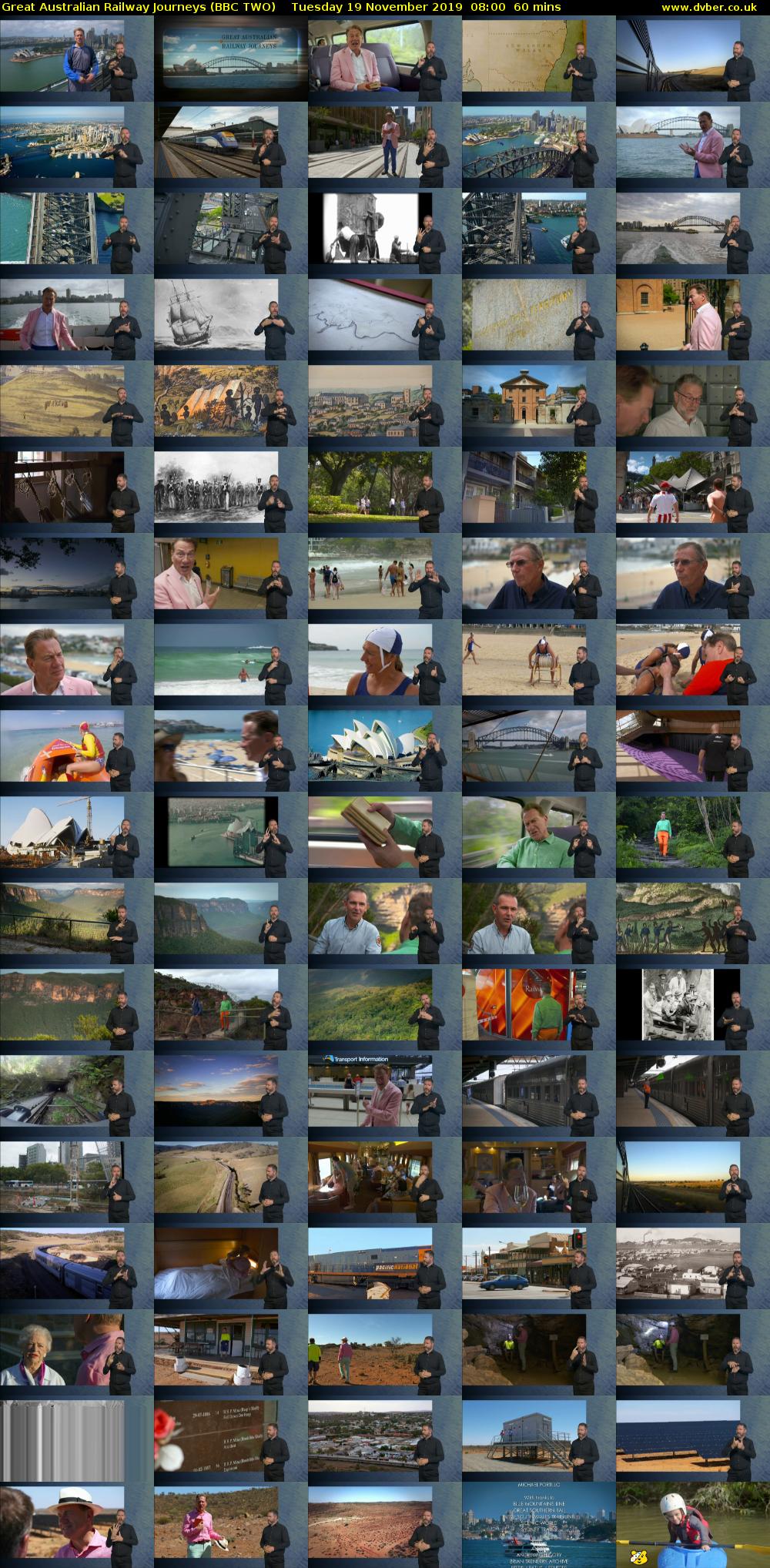 Great Australian Railway Journeys (BBC TWO) Tuesday 19 November 2019 08:00 - 09:00