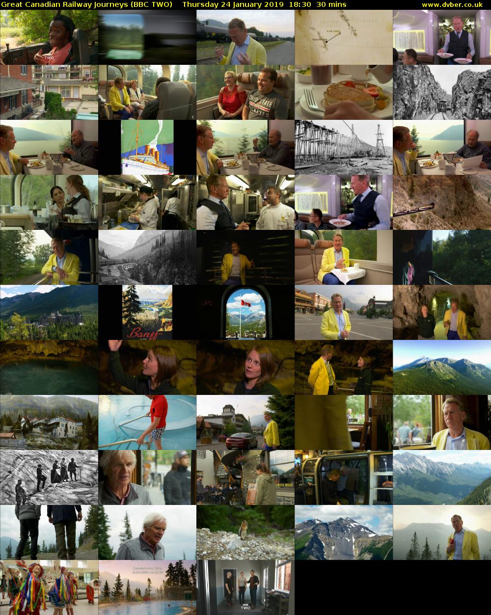 Great Canadian Railway Journeys (BBC TWO) Thursday 24 January 2019 18:30 - 19:00