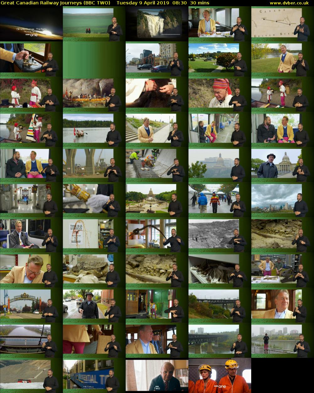 Great Canadian Railway Journeys (BBC TWO) Tuesday 9 April 2019 08:30 - 09:00