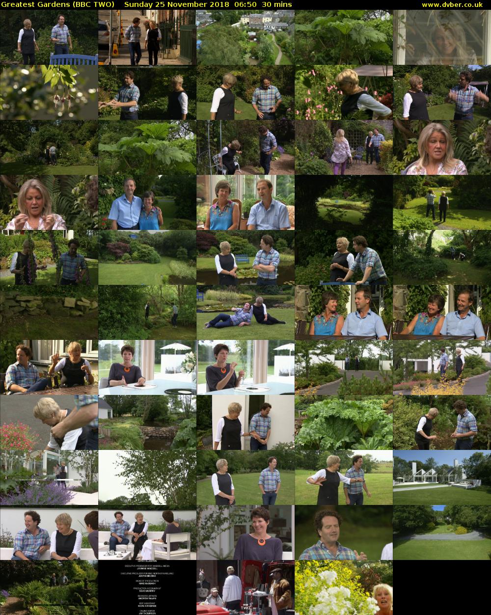 Greatest Gardens (BBC TWO) Sunday 25 November 2018 06:50 - 07:20