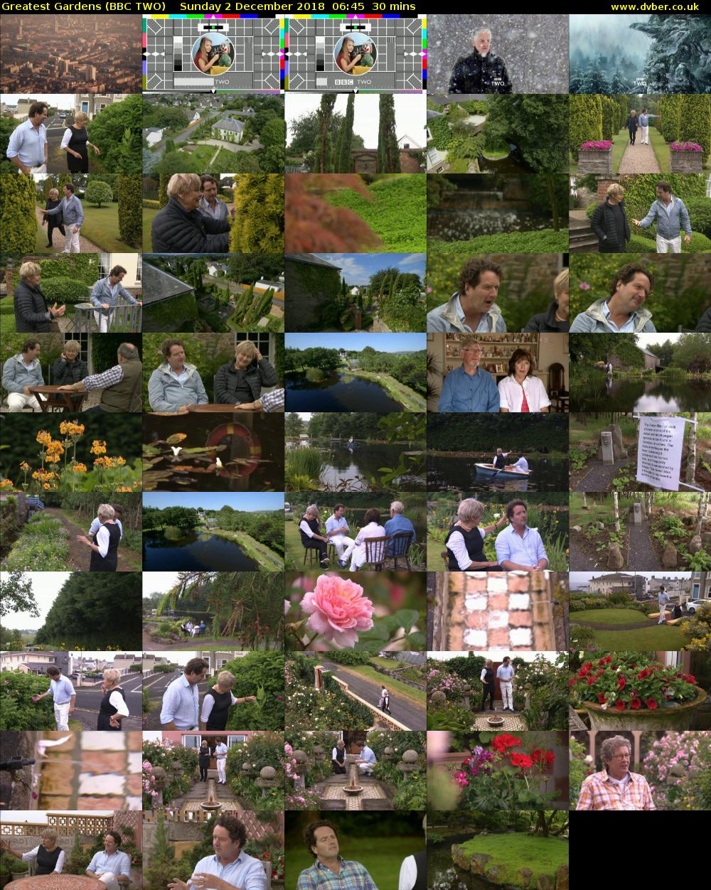 Greatest Gardens (BBC TWO) Sunday 2 December 2018 06:45 - 07:15
