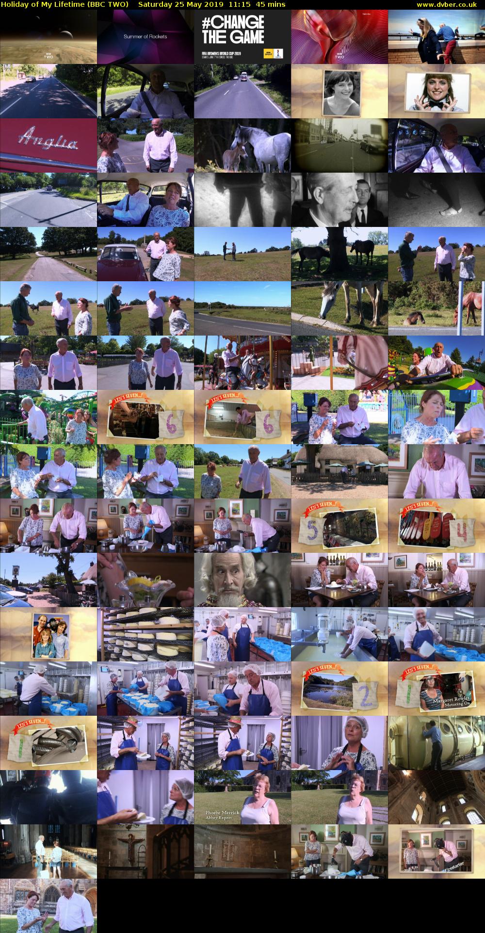 Holiday of My Lifetime (BBC TWO) Saturday 25 May 2019 11:15 - 12:00