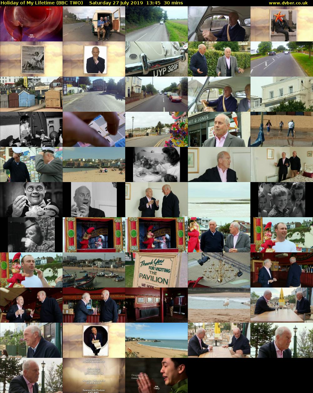 Holiday of My Lifetime (BBC TWO) Saturday 27 July 2019 13:45 - 14:15