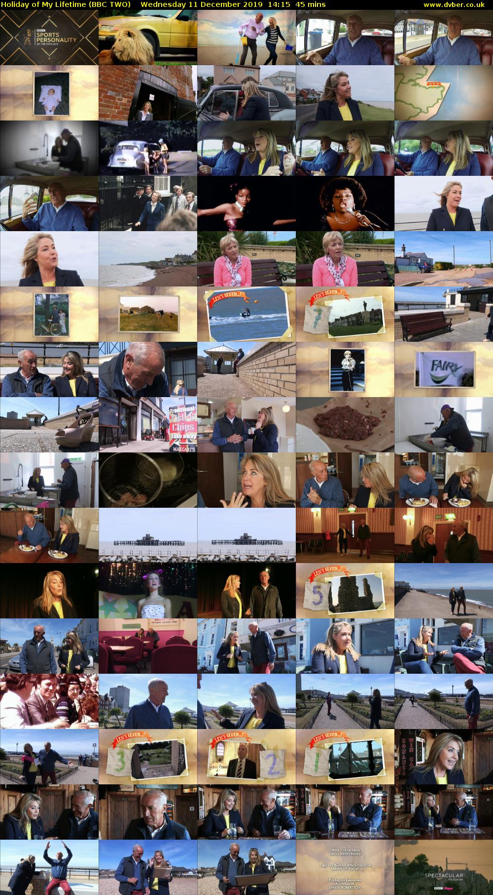 Holiday of My Lifetime (BBC TWO) Wednesday 11 December 2019 14:15 - 15:00