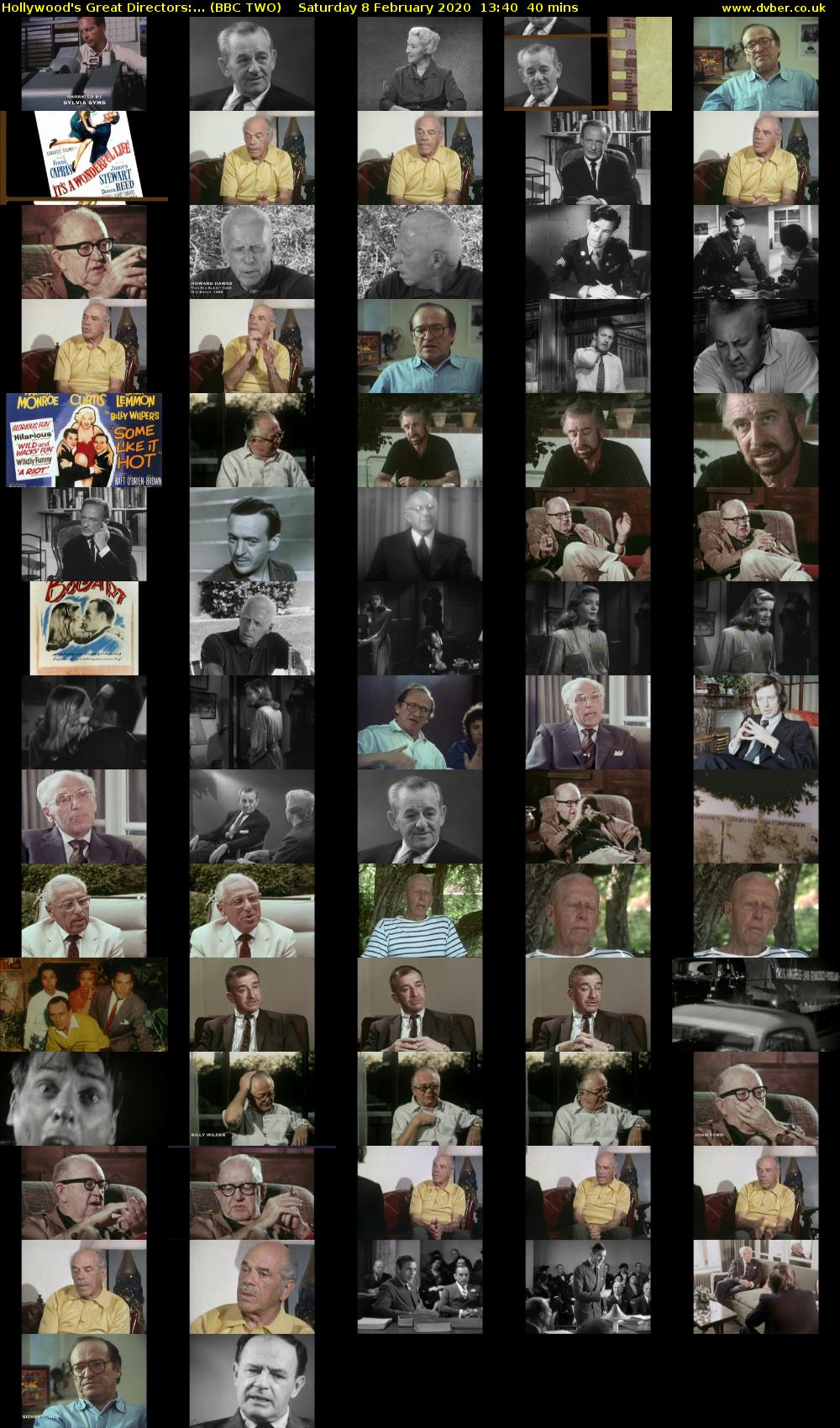 Hollywood's Great Directors:... (BBC TWO) Saturday 8 February 2020 13:40 - 14:20