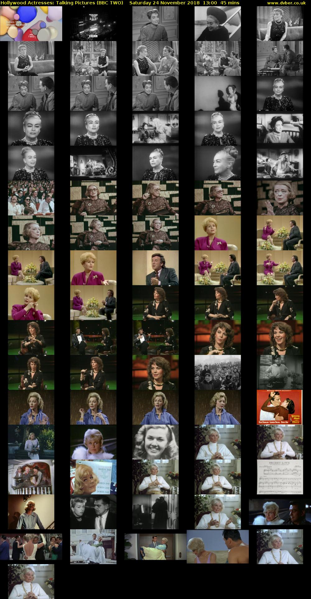 Hollywood Actresses: Talking Pictures (BBC TWO) Saturday 24 November 2018 13:00 - 13:45