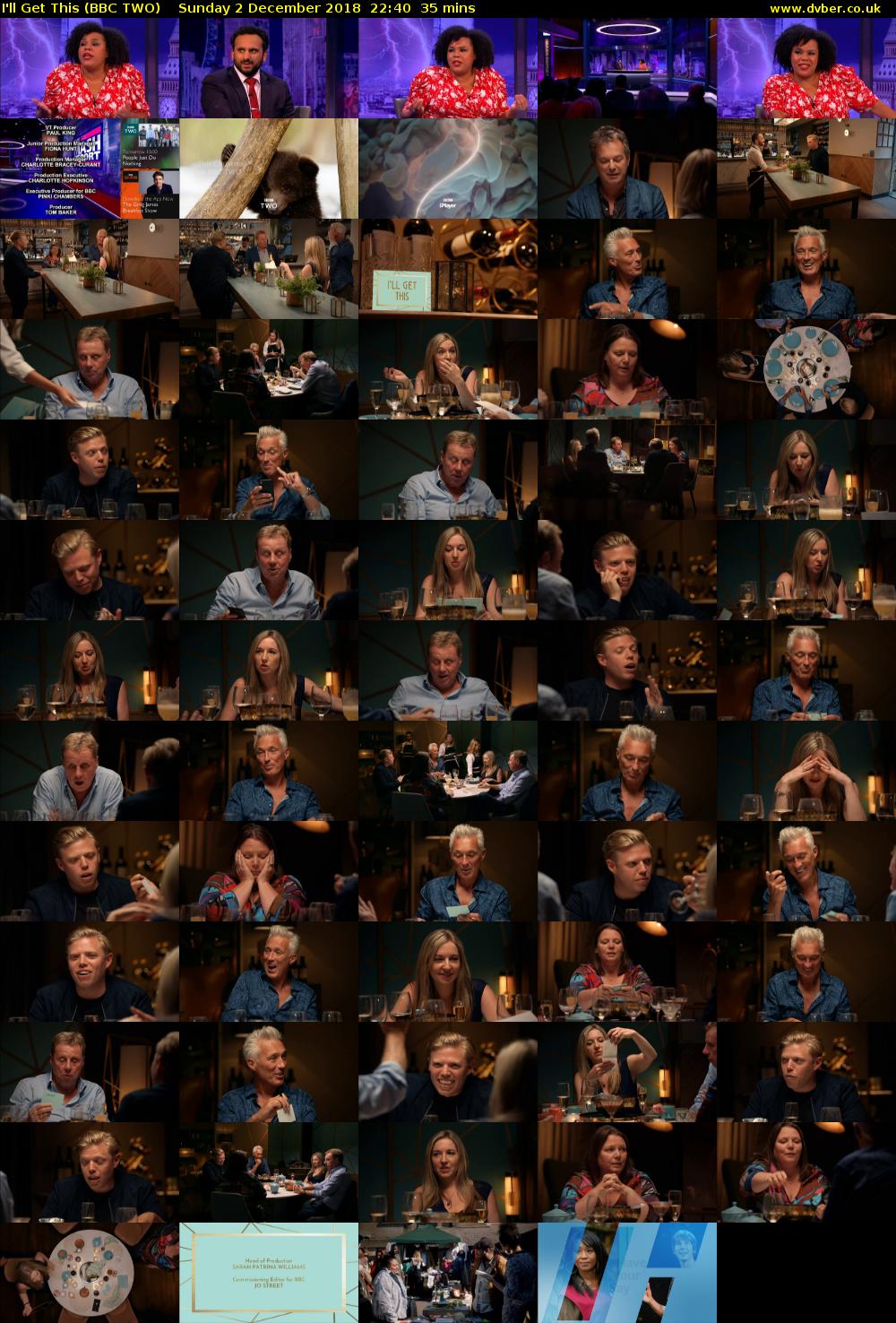 I'll Get This (BBC TWO) Sunday 2 December 2018 22:40 - 23:15