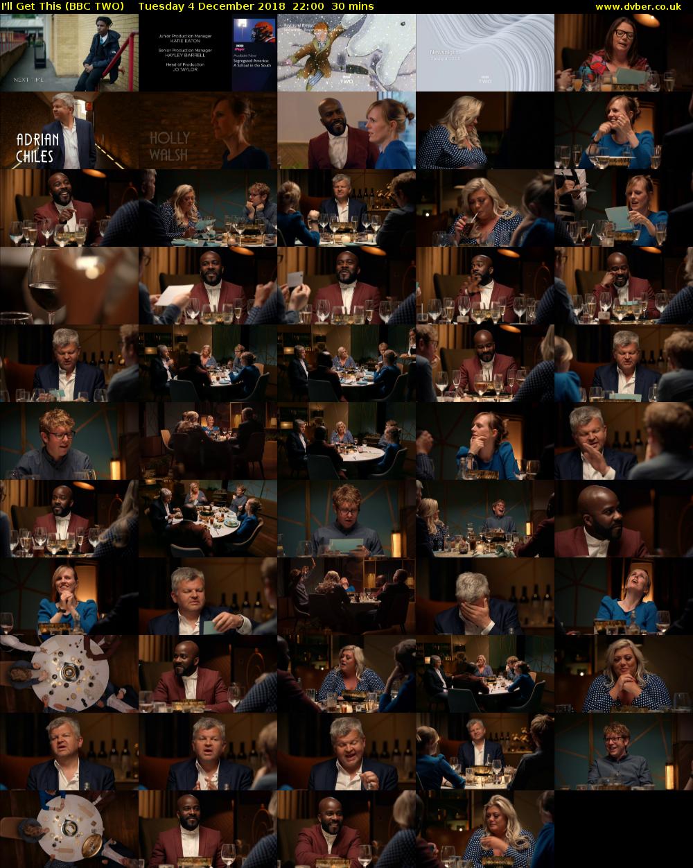 I'll Get This (BBC TWO) Tuesday 4 December 2018 22:00 - 22:30