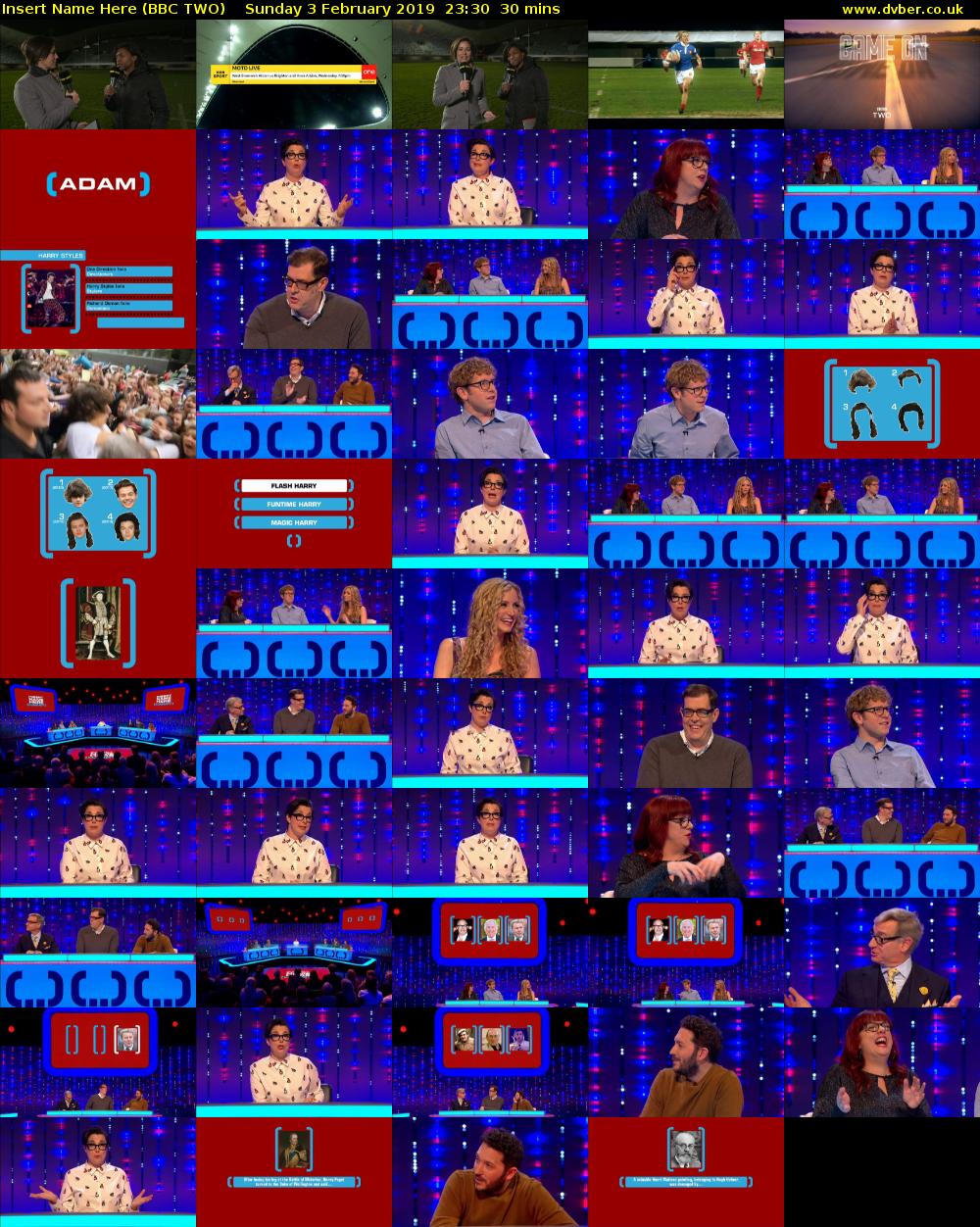 Insert Name Here (BBC TWO) Sunday 3 February 2019 23:30 - 00:00
