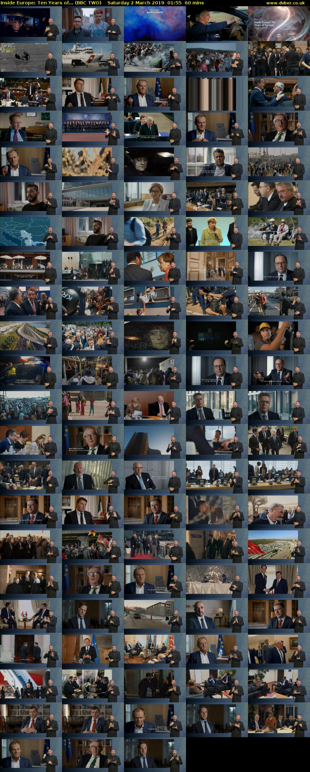 Inside Europe: Ten Years of... (BBC TWO) Saturday 2 March 2019 01:55 - 02:55