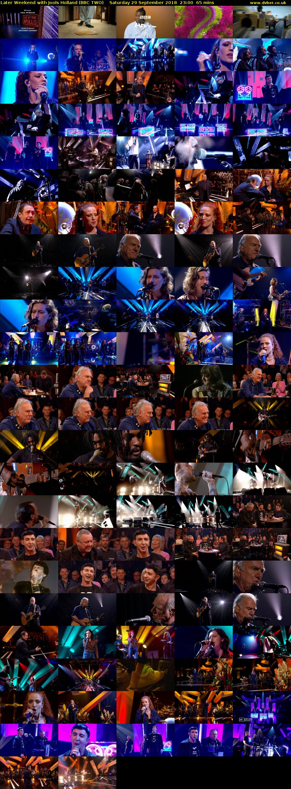 Later Weekend with Jools Holland (BBC TWO) Saturday 29 September 2018 23:00 - 00:05