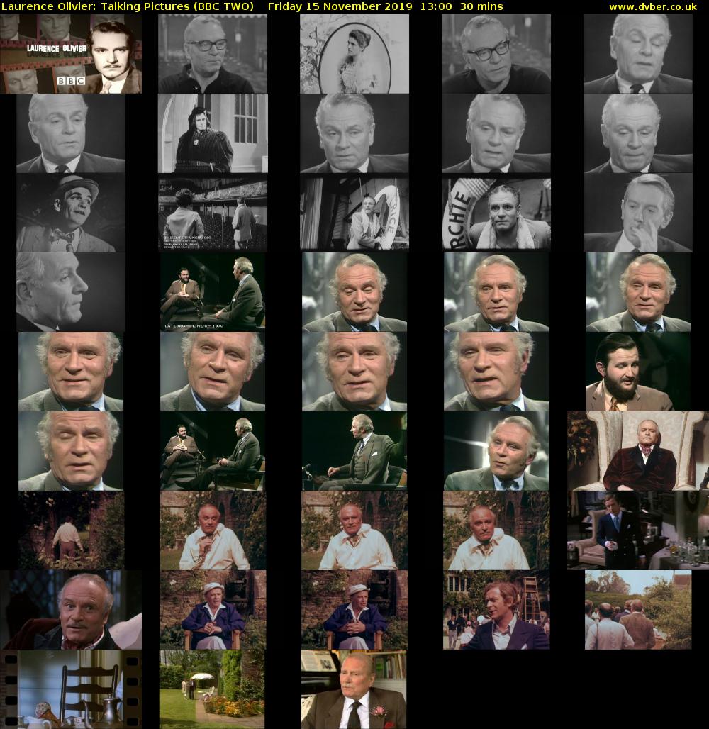 Laurence Olivier: Talking Pictures (BBC TWO) Friday 15 November 2019 13:00 - 13:30