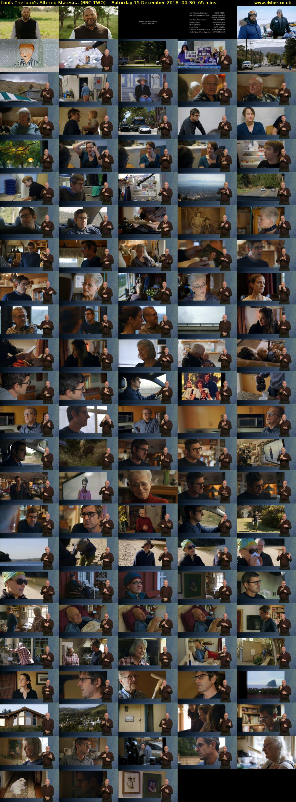 Louis Theroux's Altered States:... (BBC TWO) Saturday 15 December 2018 00:30 - 01:35