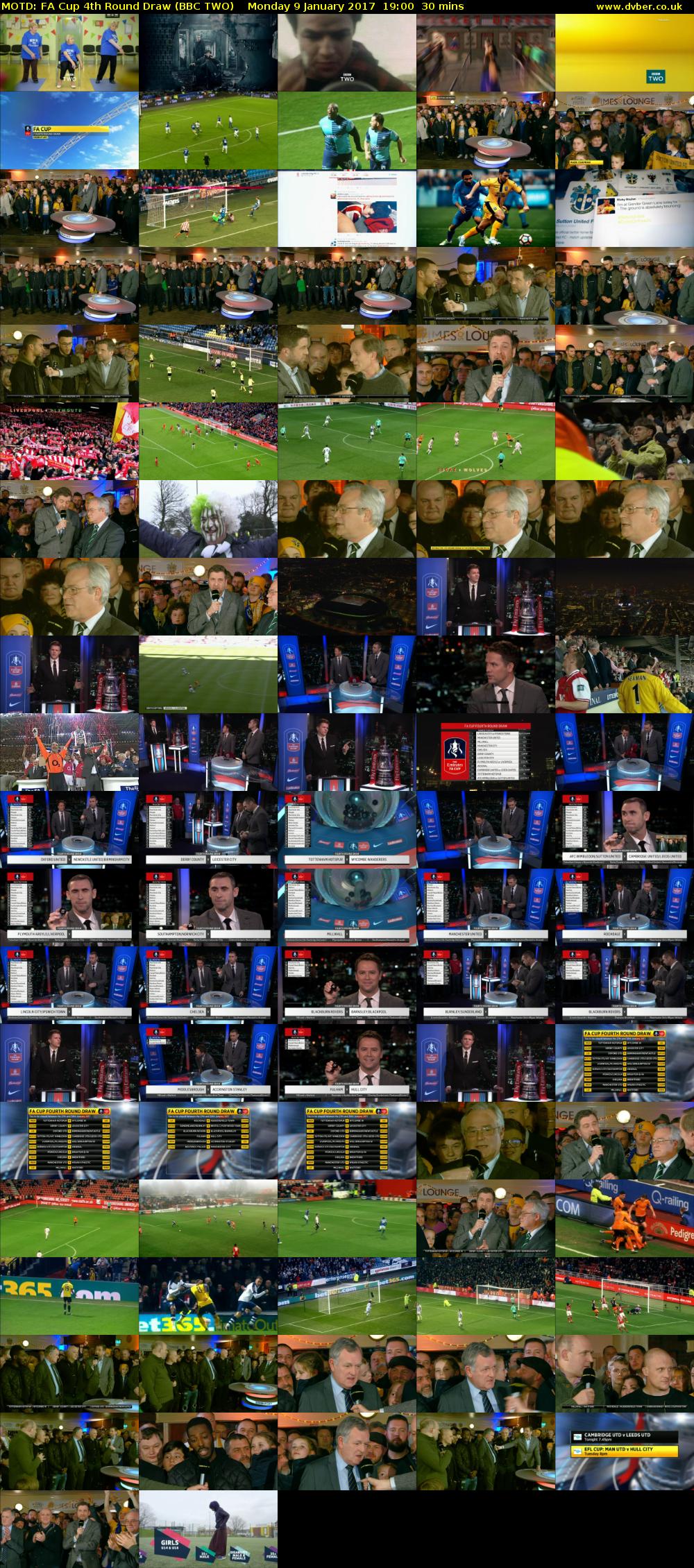 MOTD: FA Cup 4th Round Draw (BBC TWO) Monday 9 January 2017 19:00 - 19:30