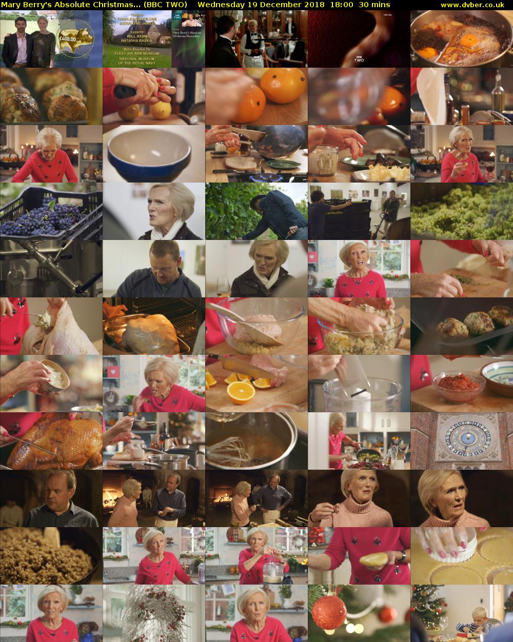 Mary Berry's Absolute Christmas... (BBC TWO) Wednesday 19 December 2018 18:00 - 18:30