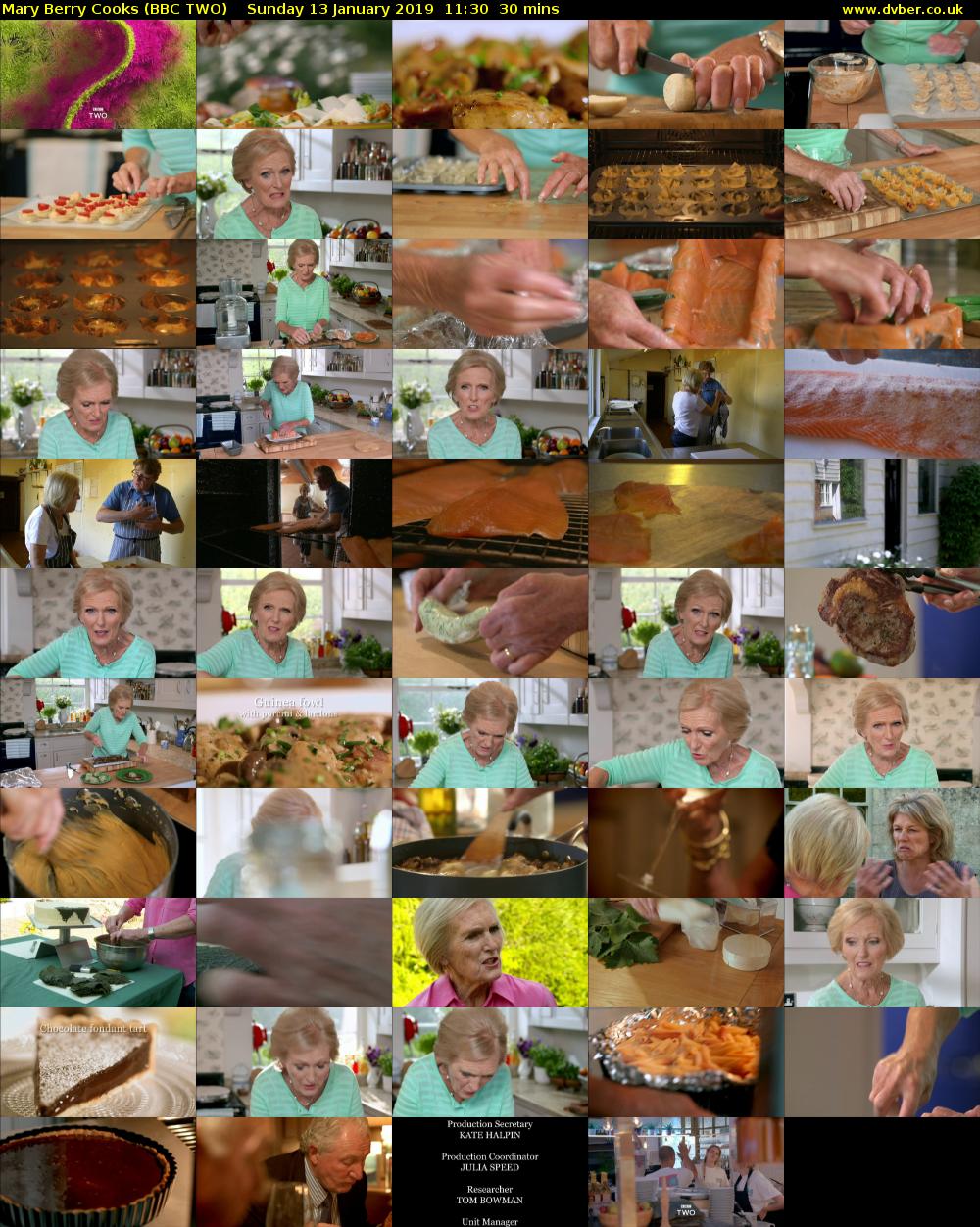 Mary Berry Cooks (BBC TWO) Sunday 13 January 2019 11:30 - 12:00